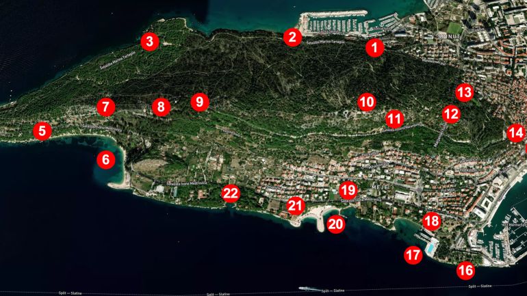 Karta Marjana s lokacijama